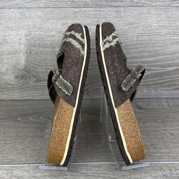 Birkenstock Birki’s Maria Women’s Sz 6/EU 37 Brown Olive Denim Slip On Mules - Picture 10 of 12